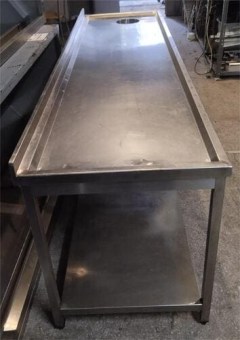 Τραπέζι Ανοξείδωτο Παραλαβής Ακαθάρτων 250x70x87Cm Μεταχειρισμένο 